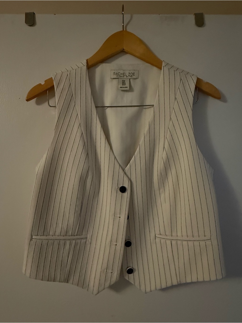 Rachel Zoe Pinstripe Tailored Vest — Size 8